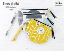 Load image into Gallery viewer, Brooke wristlet bag PDF sewing tutorial sewing pattern