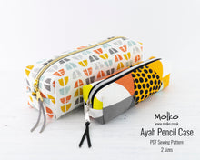 Load image into Gallery viewer, Ayah boxy pencil case sewing tutorial sewing pattern