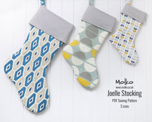 Load image into Gallery viewer, Joelle Christmas stocking PDF sewing tutorial sewing pattern