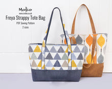 Load image into Gallery viewer, Freya strappy tote bag PDF sewing tutorial sewing pattern