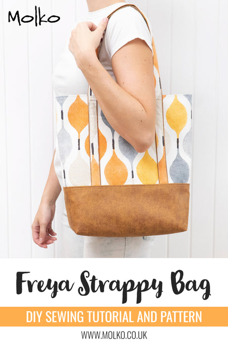 Freya Strappy Tote Bag PDF Sewing Pattern / Sewing Tutorial