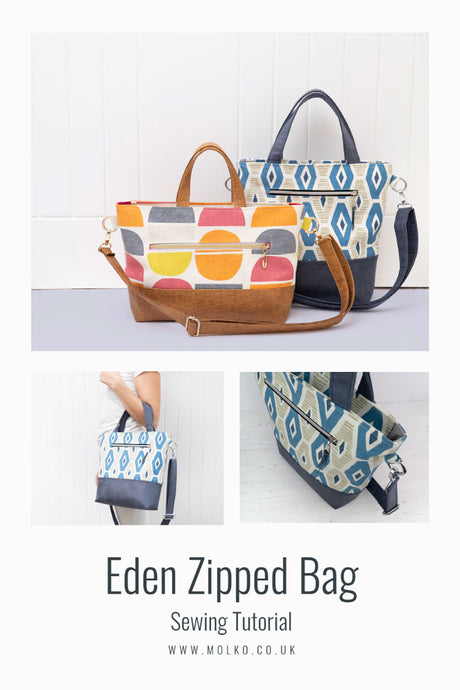 Eden Zipped Tote Bag PDF Sewing Pattern / Sewing Tutorial