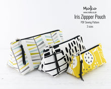 Load image into Gallery viewer, Iris zipper pouch sewing tutorial sewing pattern
