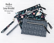 Load image into Gallery viewer, Lena wristlet bag PDF sewing tutorial sewing pattern
