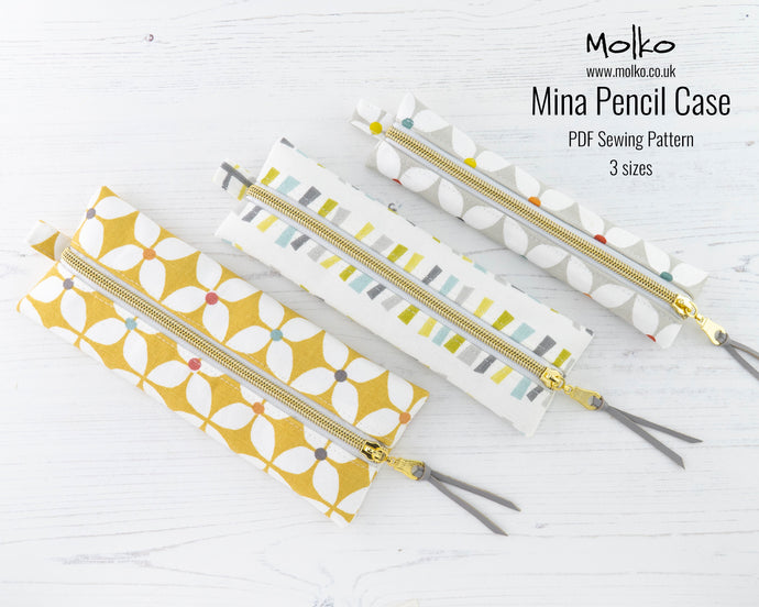 Mina pencil case sewing tutorial sewing pattern