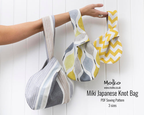 Miki Japanese knot bag PDF sewing tutorial sewing pattern